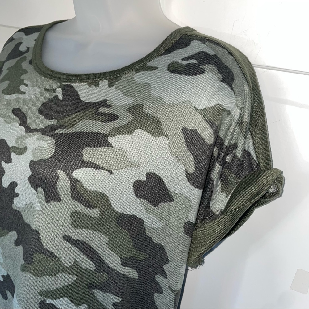 Lucky Brand Green Camo Army PJ Pajama Sets Soft Comfy Pants Tank Tee L - Picture 5 of 15